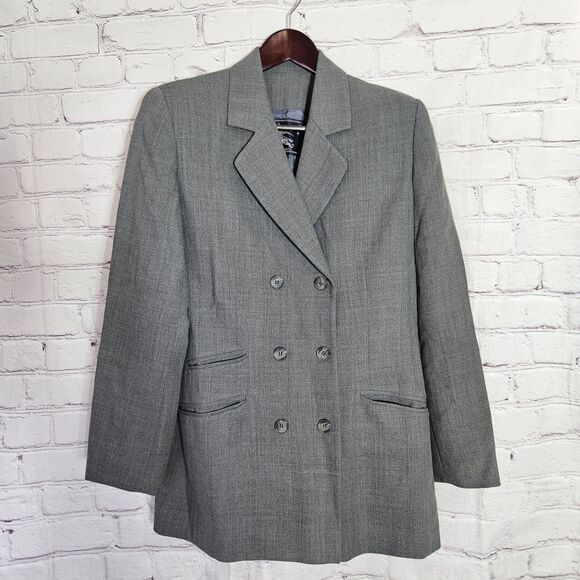 Vintage Burberrys of London Womens Size 6 Double Breasted Wool Mix Blazer Jacket - Picture 1 of 10